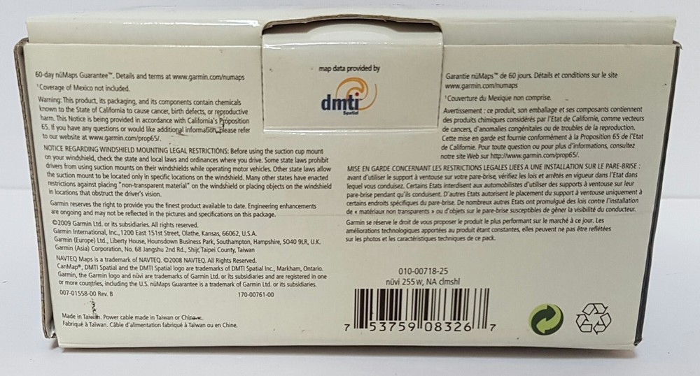 Garmin Nuvi 255W Touchscreen GPS Navigation System Tested Working Bundle