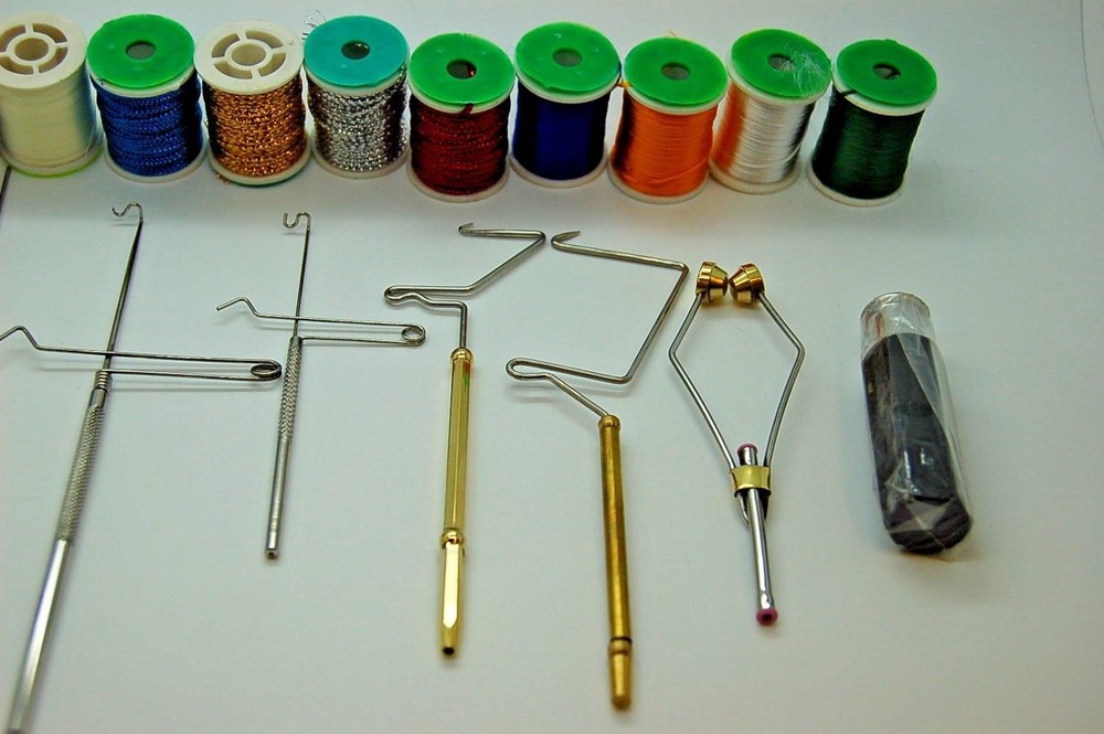 Fly Tying Kit – Floss, Tinsel, Thread, Whip Finisher, Bodkin & More Tools