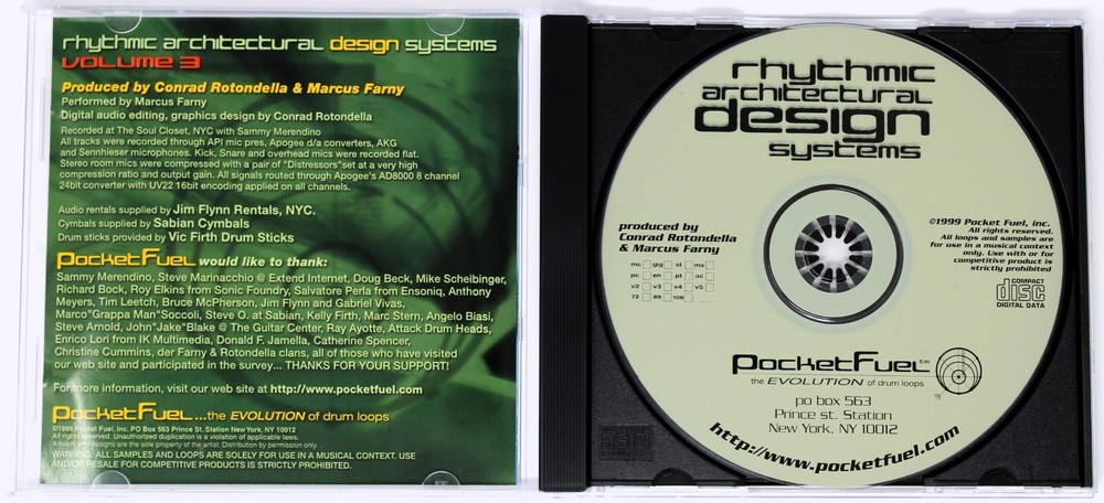 Pocket Fuel Rythmic Architectural Design Systems Vol 3 Sound Library/Sampling CD