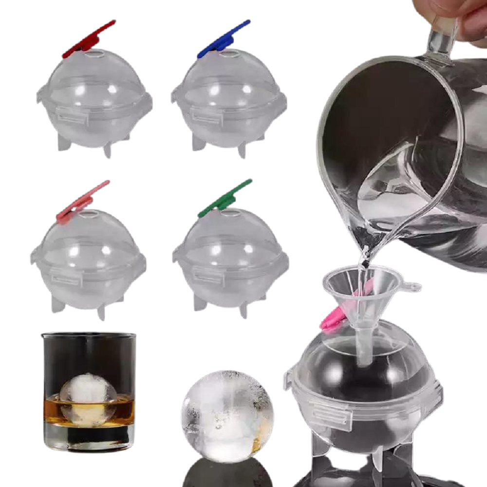 4 Pack 2" Large Round Ice Cube Tray Ball Maker Molds Jumbo ICE BALLS for Drinks