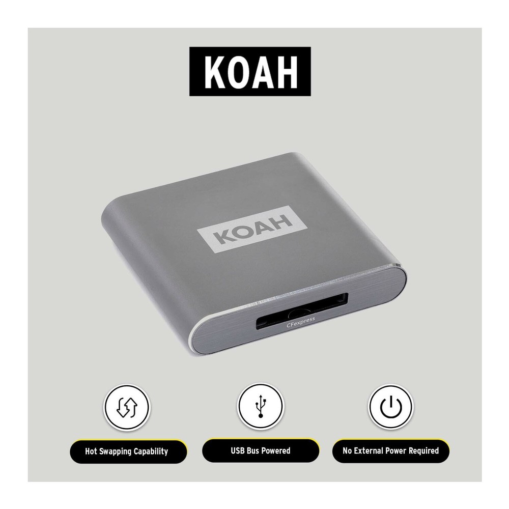 Koah Pro USB 3.2 Type-C Connector 10Gbps CFexpress Type B Reader with 2 Cables