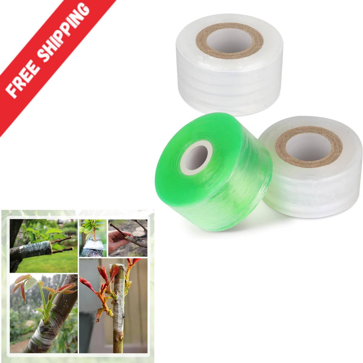 3 Rolls Grafting Tape Stretchable Garden Plants Repair Tape for Fruits Tree