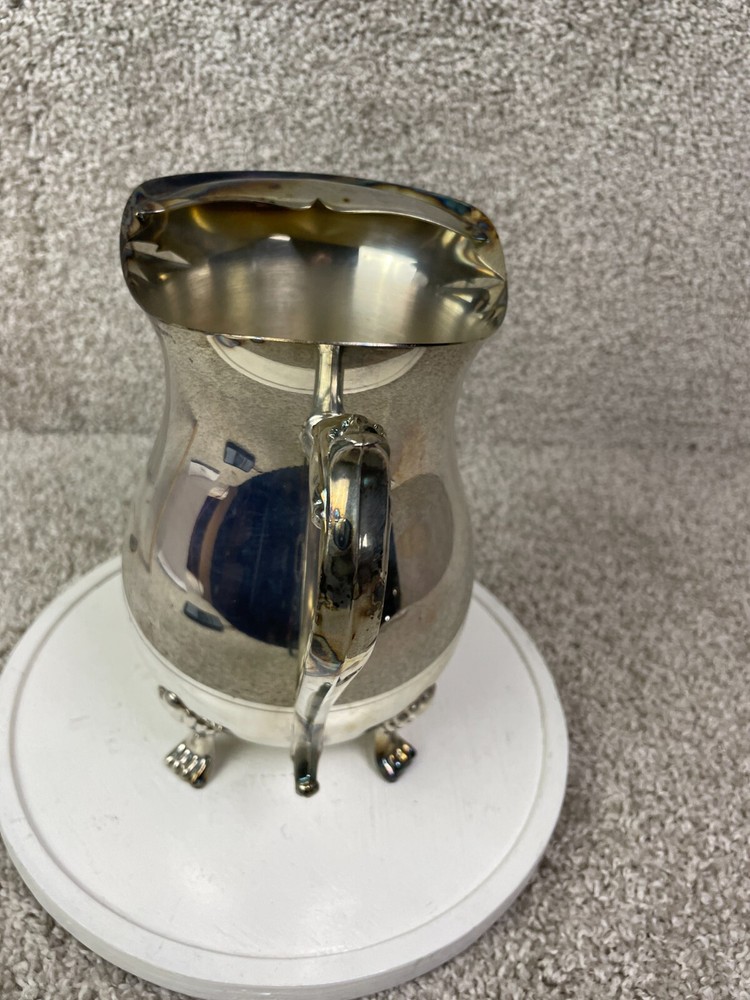 Leonard Silver Plated Water Pitcher Claw Footed with Lip Ice Guard Serveware