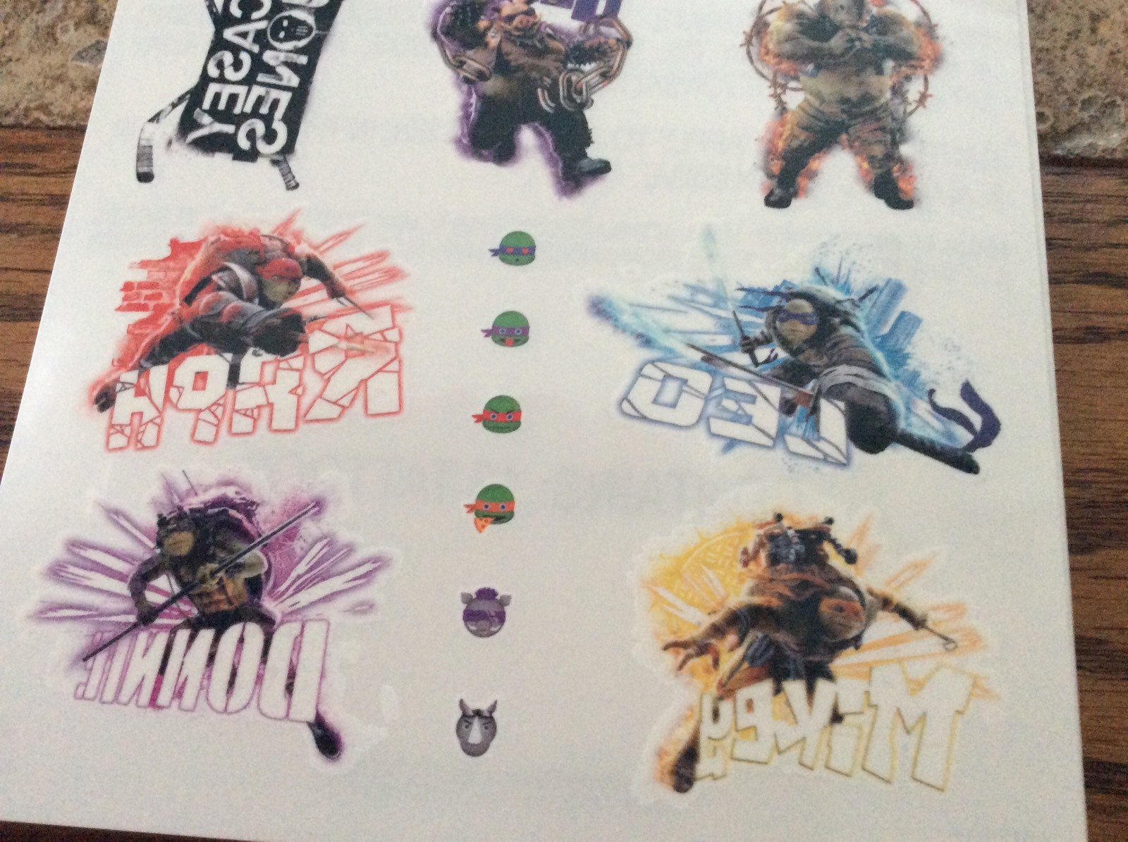 Teenage Mutant Ninja Turtles Tmnt Out Of The Shadows Temporary Tattoos Sheet