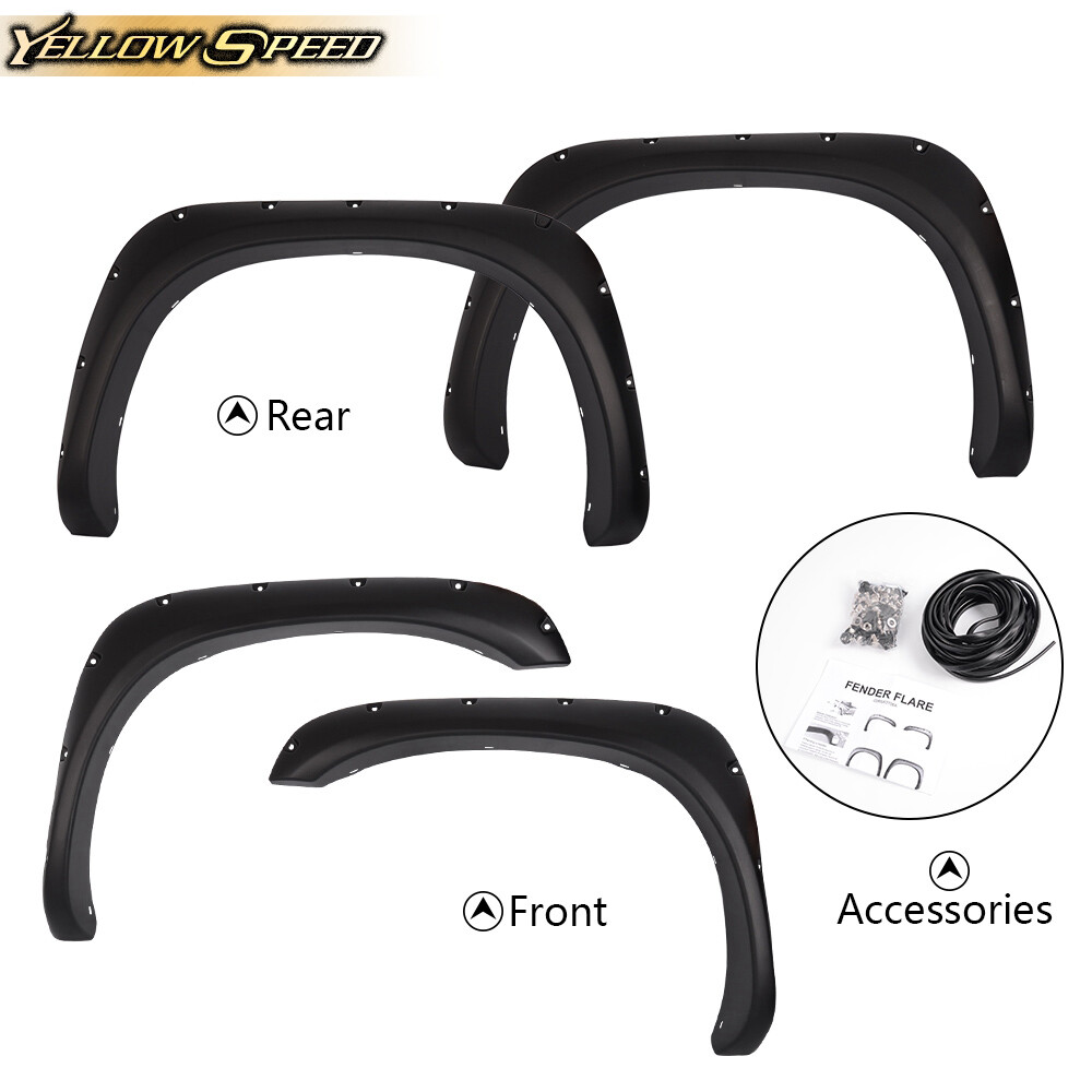 Fit For 02-08 Ram 1500 03-09 Ram 2500/3500 Pocket Rivet Style Fender Flares 4pcs