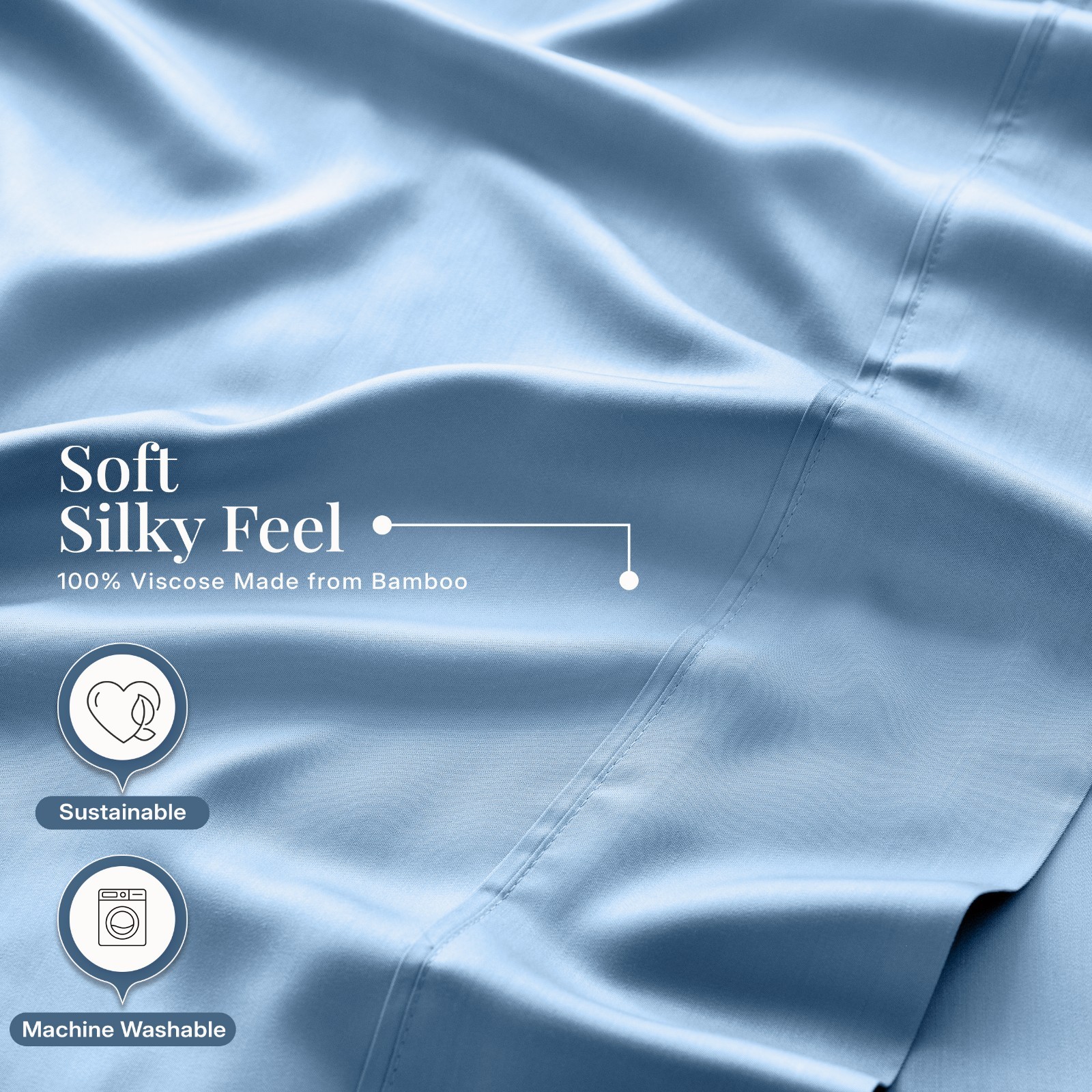 4PC Sheet Set 100% Bamboo Viscose Cooling Deep Pocket Luxury Soft Bed Sheets