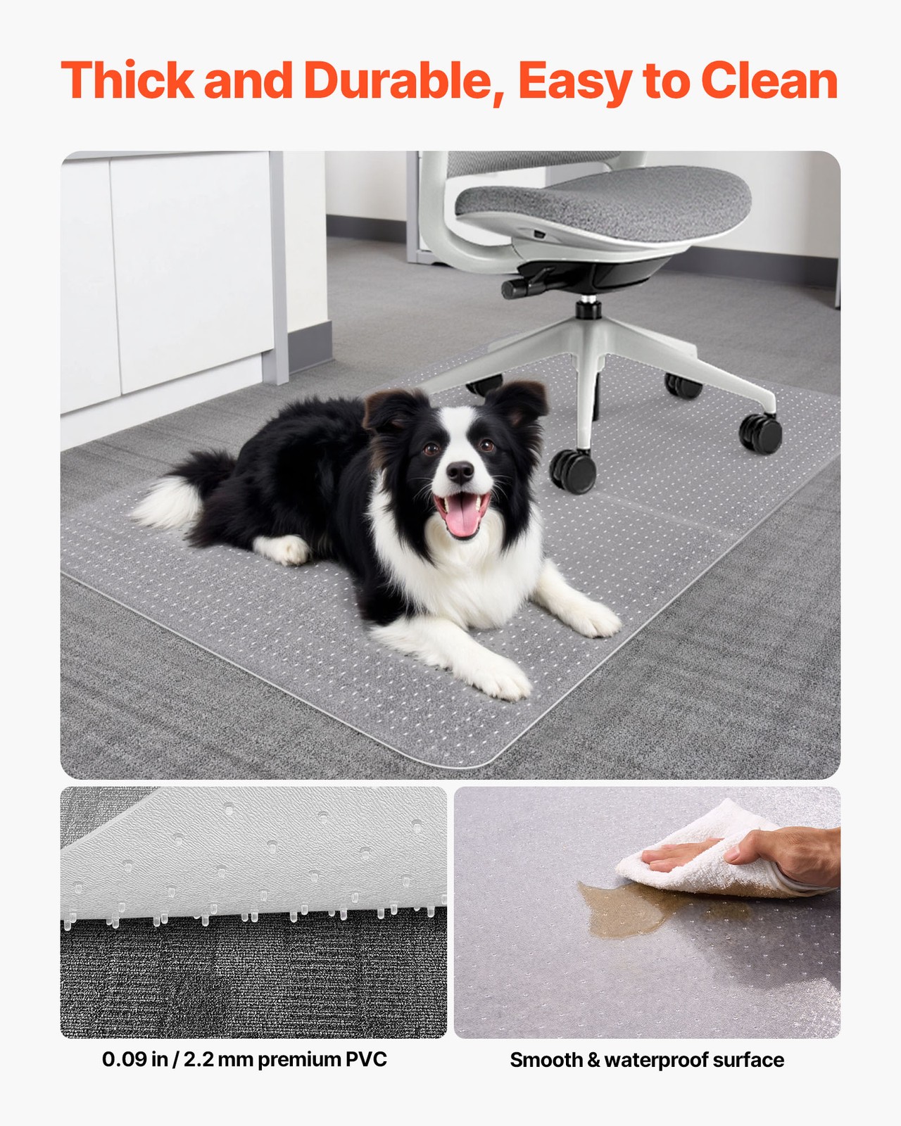 Chair Mat 36 x 48-inch Office Chair Mat for Carpeted Floors Rectangular