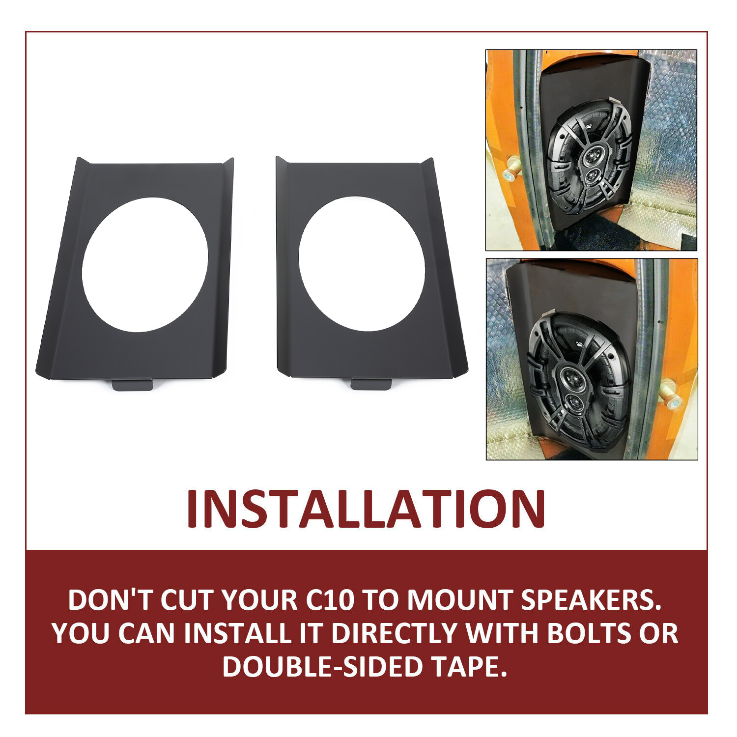 Behind Seat Cab Corner 6"×9" Speaker Mounting Brackets Pair FOR 73-87 Chevy C10