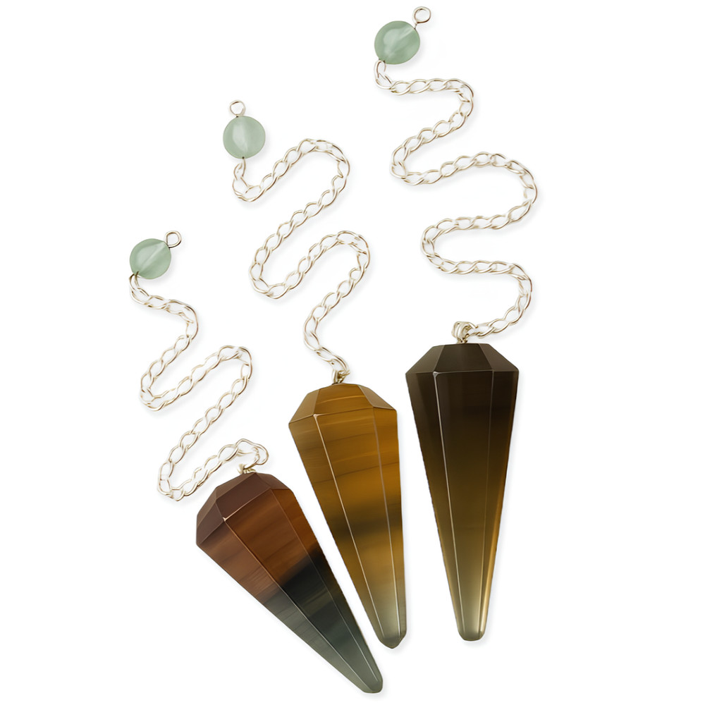 Fluorite Pendulum Dowser Crystal Divination Real Gemstone Scrying Yes No Tool