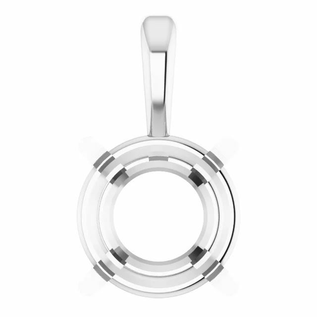 14K Gold Round Pre-Notched Pendant Basket Setting 3mm-10.5mm