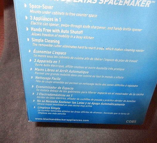 Black & Decker Spacemaker Under Cabinet Can Opener Knife Sharpener Unit Only