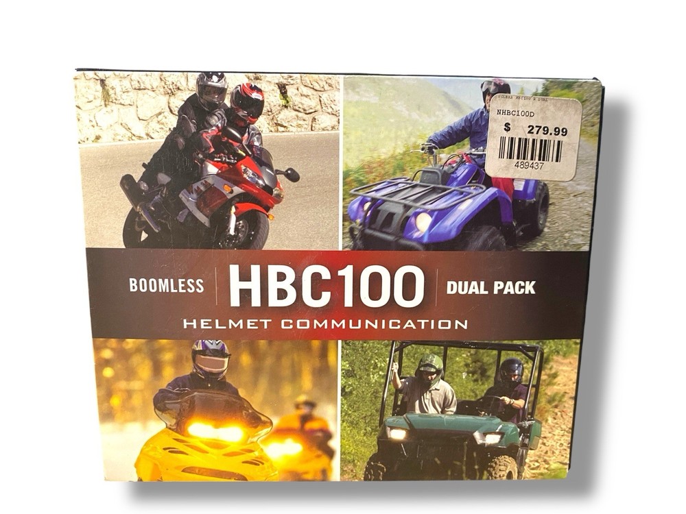 UClear Powersports Helmet Bluetooth Communications HBC100 Boomless Dual Pack