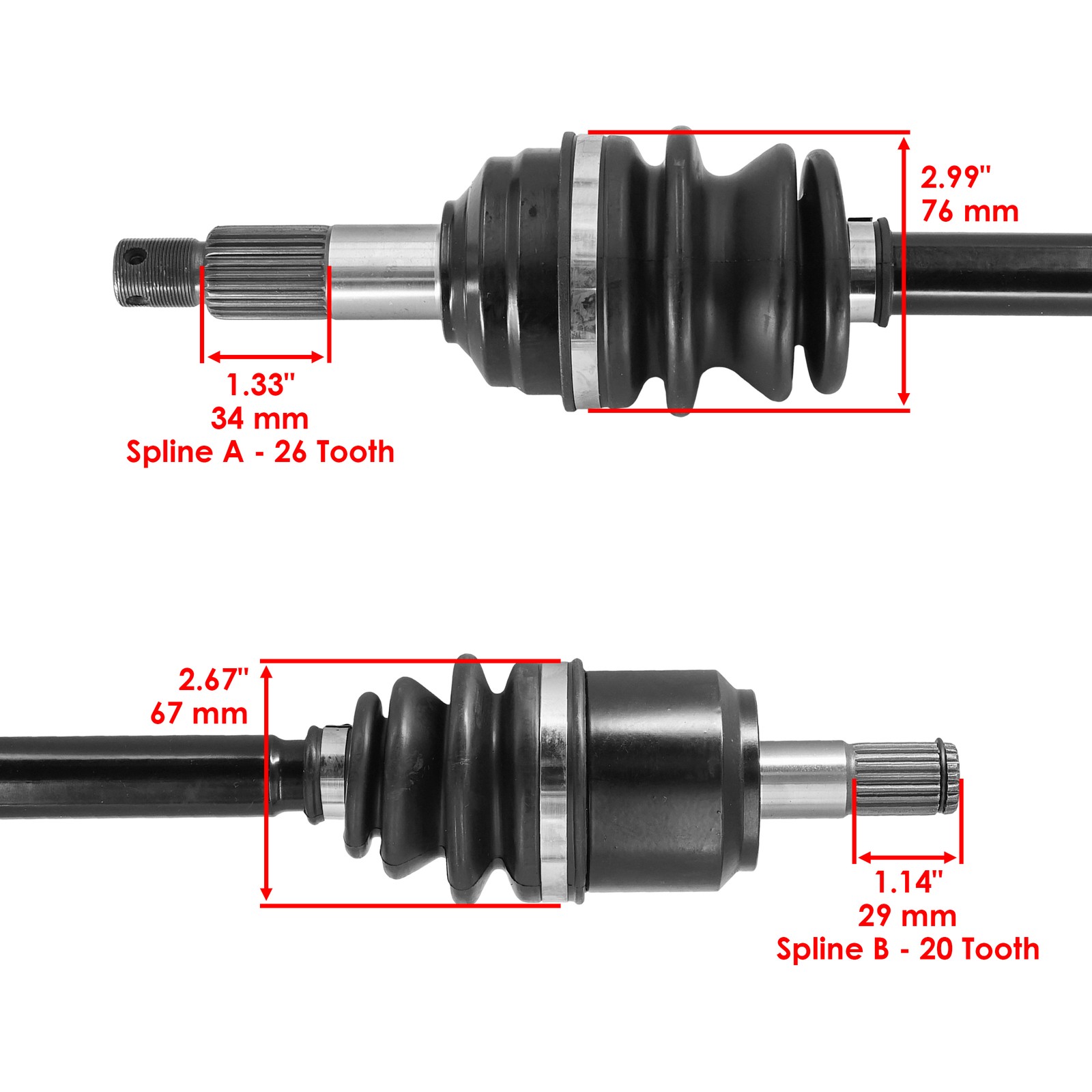 Front Left & Right CV Axle For Honda Rancher 420 TRX420 2017-2021 44250-HR3-W51