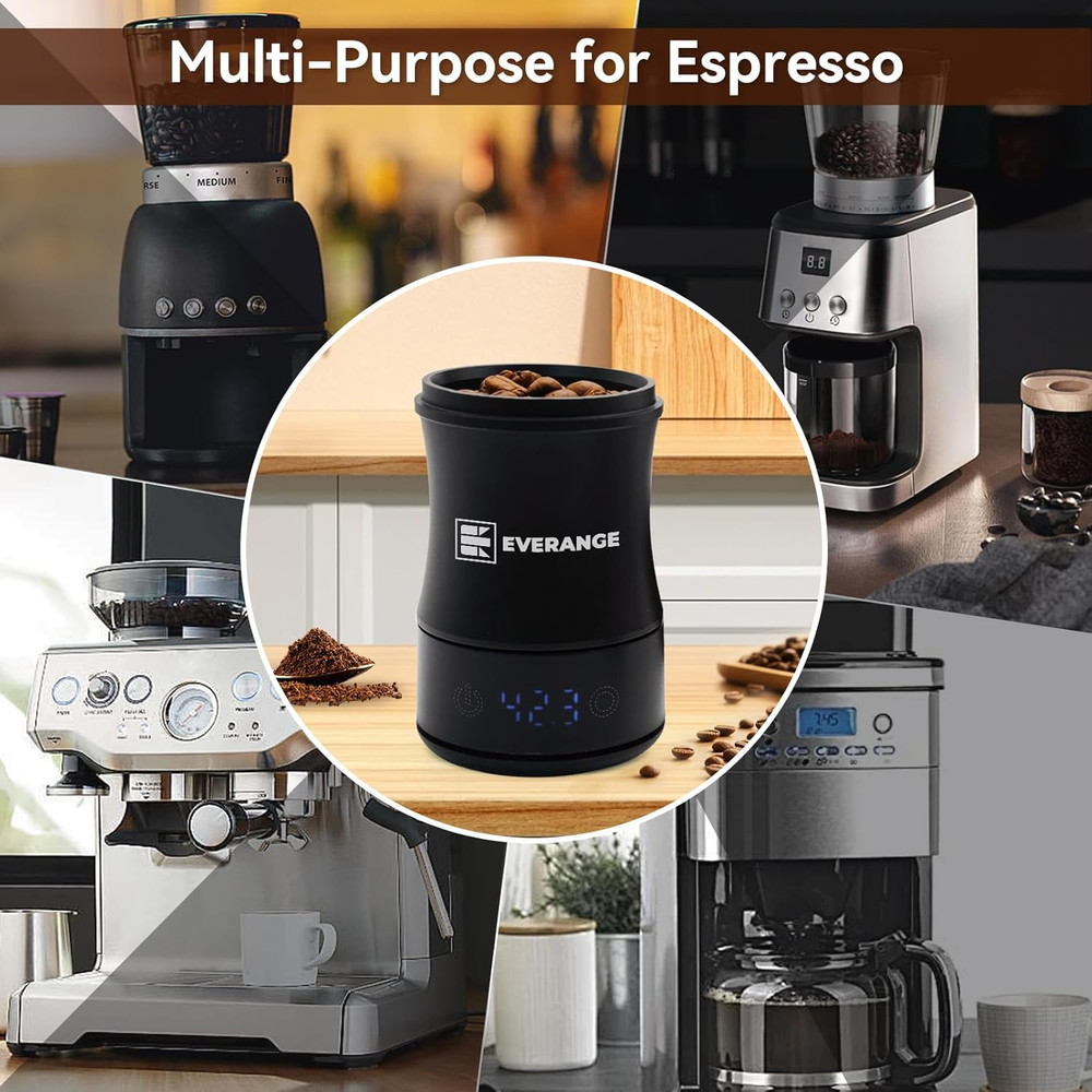 Rechargeable Digital Coffee Scale with Timer and Dosing Cup, Black