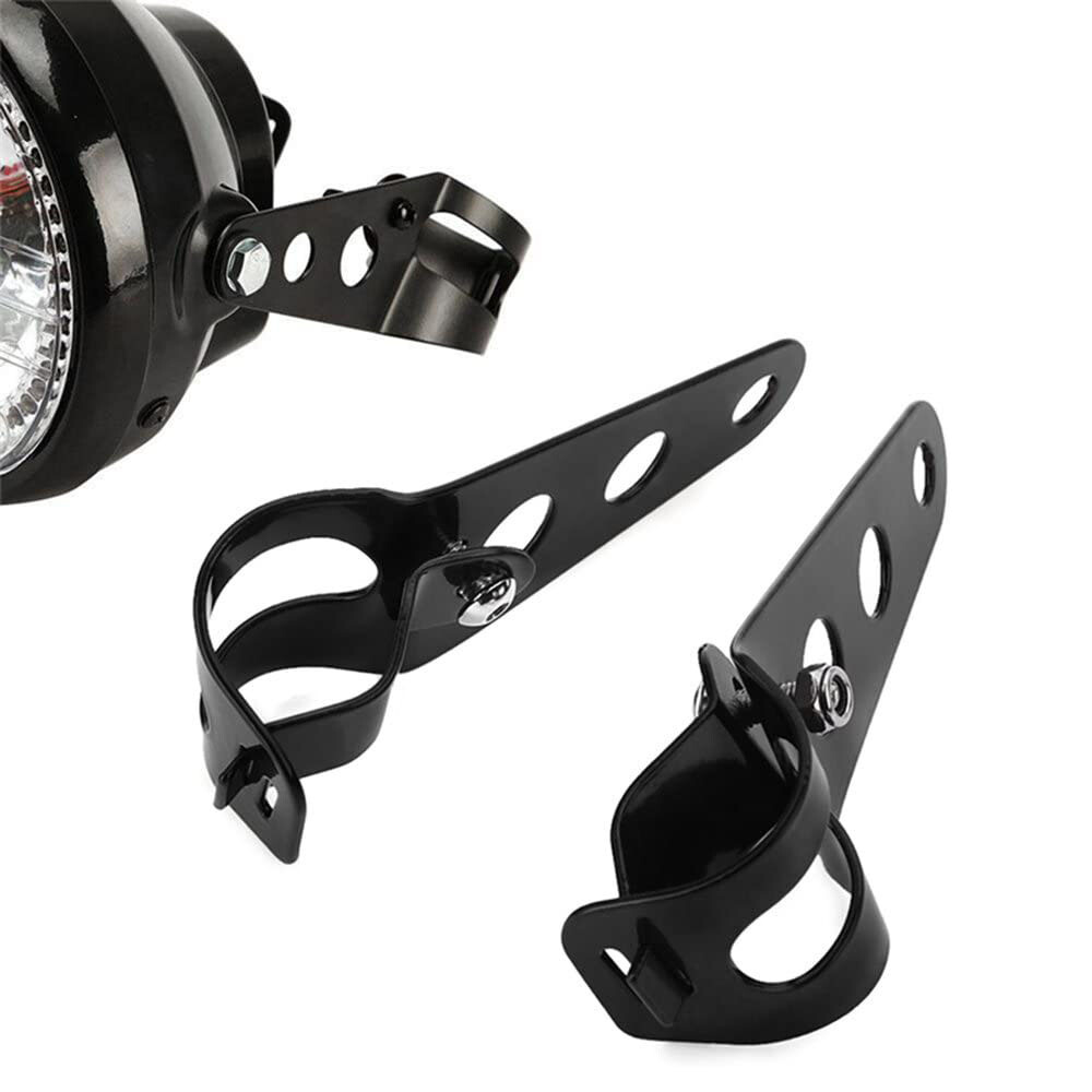 2x Black Headlight Mount Bracket Fork Ear Universal For Chopper Bobber 28mm-34mm