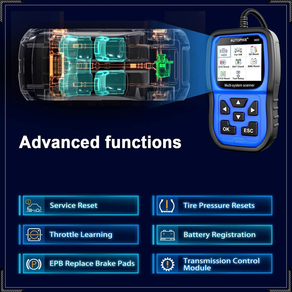 AUTOPHIX 5600 OBD2 Scanner ABS SRS EPB Code Reader All System Diagnostic Tool