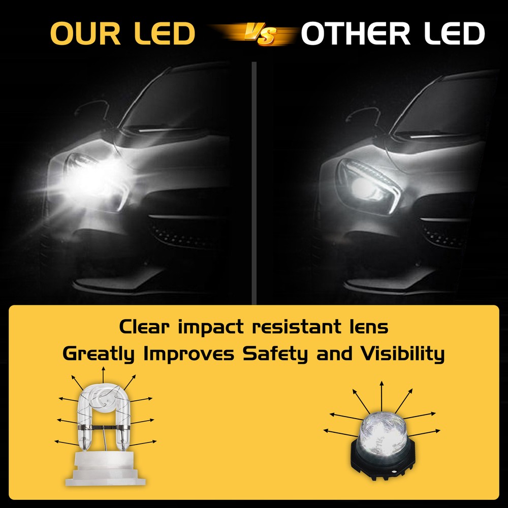 8 HID Bulbs Hide Away Emergency Strobe Light Headlight Kit Warning System WHITE