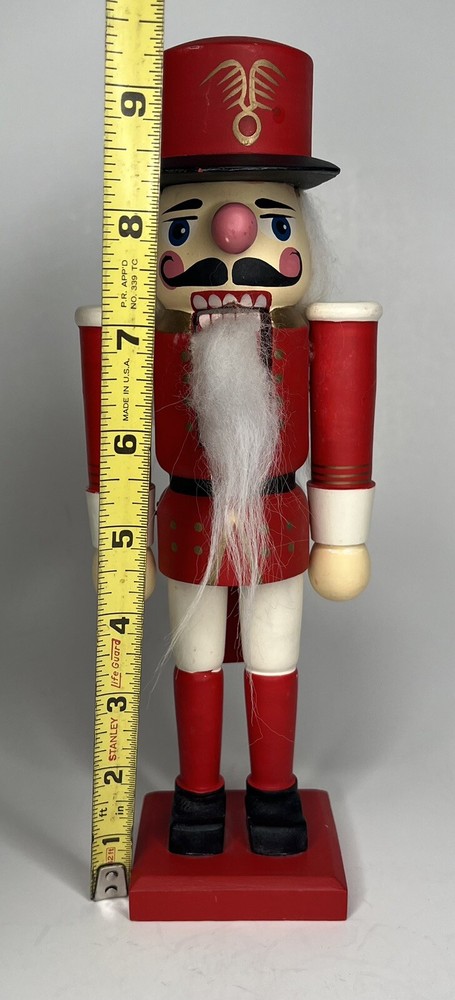 Soldier Nutcracker Wooden Stand Base Decorative 10” Tall