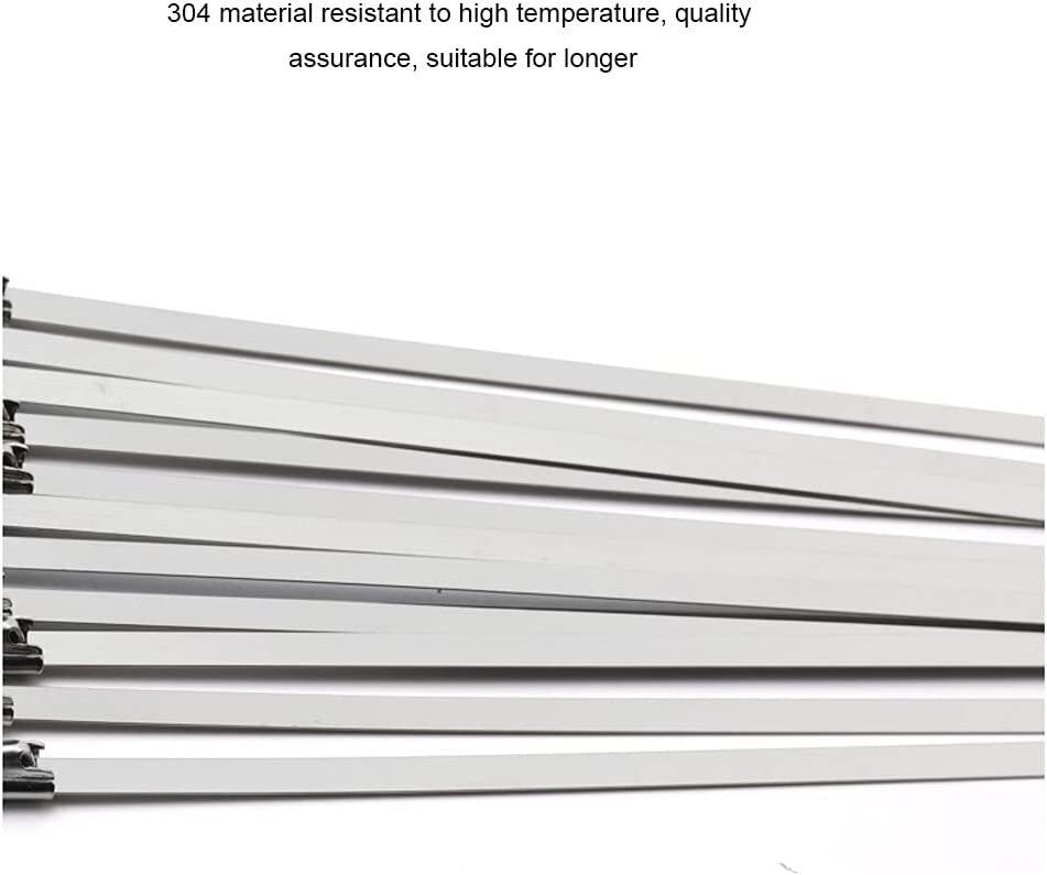 100PCS Metal Zip Ties Stainless Steel Heavy Duty Self-Locking Cable Ties Lock US