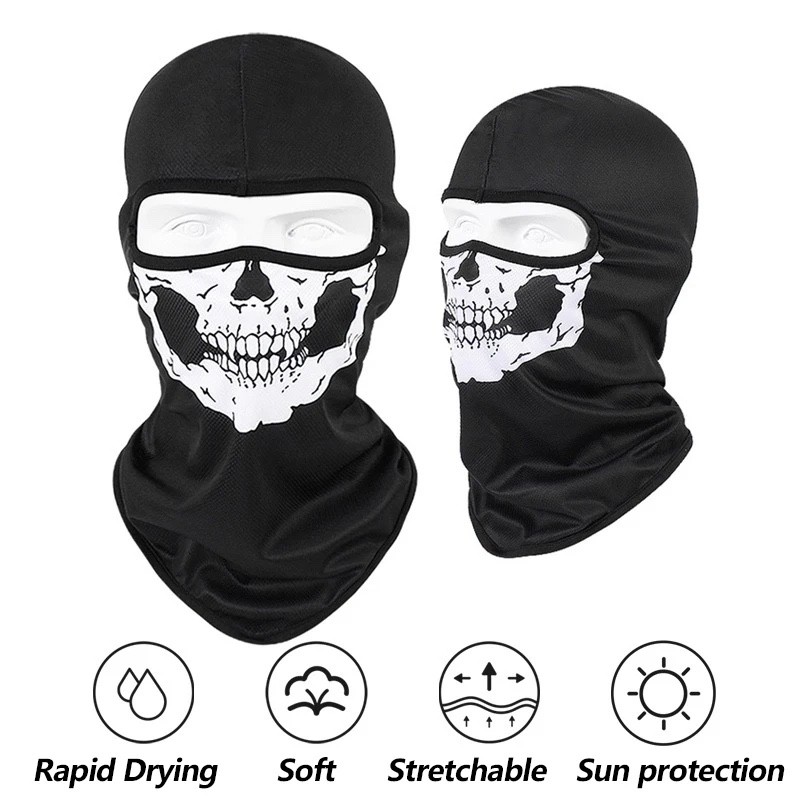 Skull Balaclava,Skeleton Gloves & Face Mask Motorcycle Tactical/Bikers Skull Set