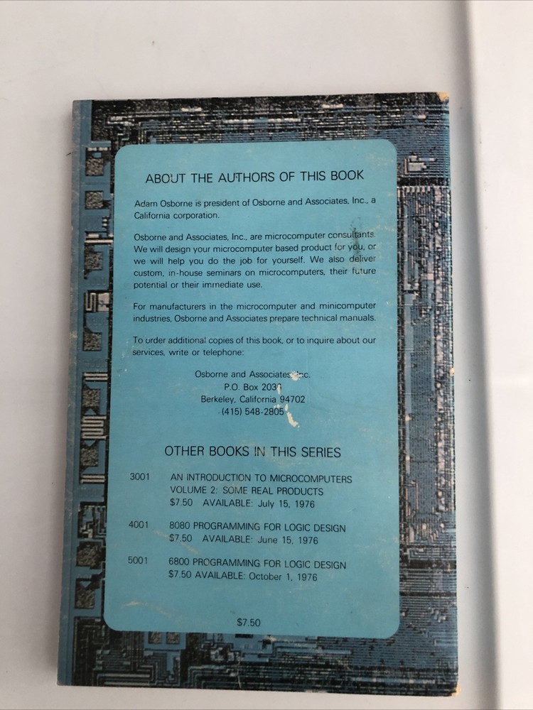 1976 An Introduction To Microcomputers - Adam Osborne Volume 1 Basic Concepts