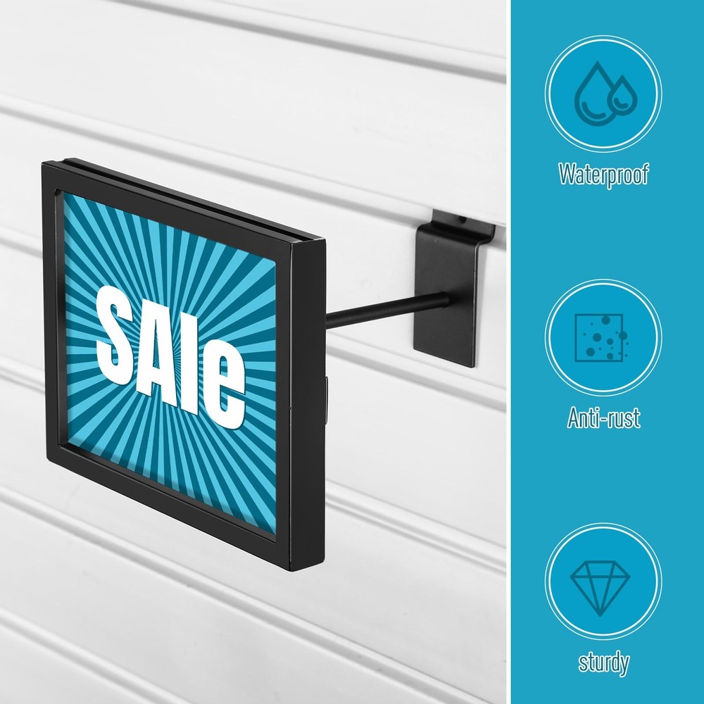 4 Pcs Rectangular Faceout Sign Holders for Slatwall Holds Gridwall Accessorie...