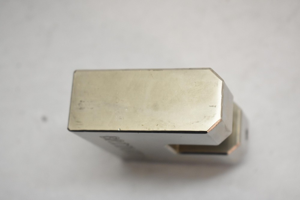 Britanium Shutter Padlock Silver Brass Keyed Heavy Duty Rectangular No Key