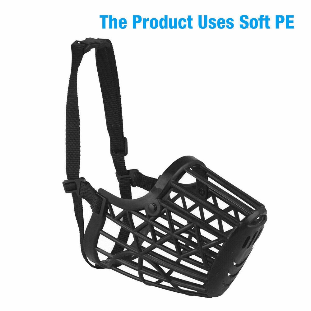 Adjustable Dog Muzzle Breathable Basket Muzzle with Reflective Strap Anti-Biting