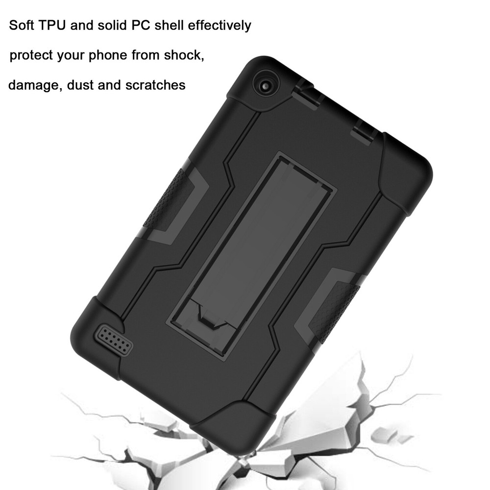 For Amazon Fire 7 Case 2022/2019 Hybrid Heavy Duty with Stand+Screen Protector