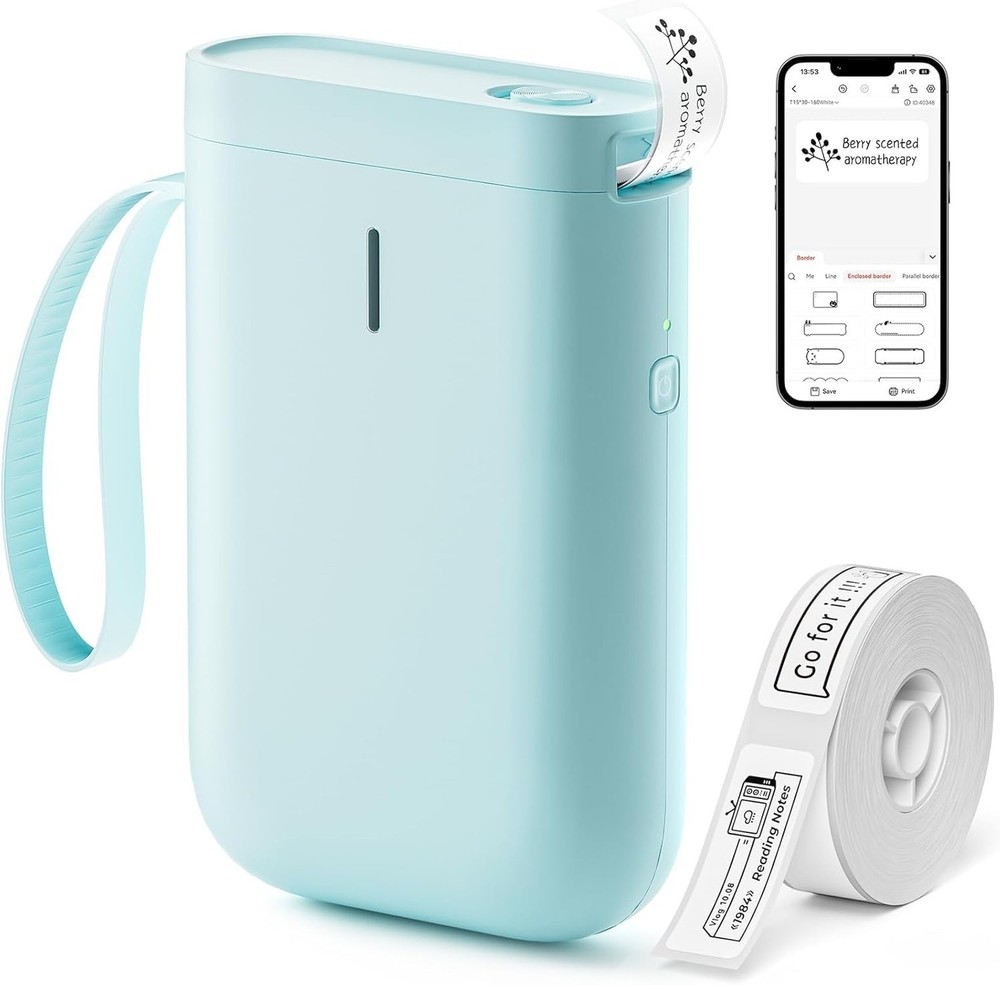 DEEPIN D11 Label Maker Machine Portable Bluetooth Label Maker with Tape, Ther...