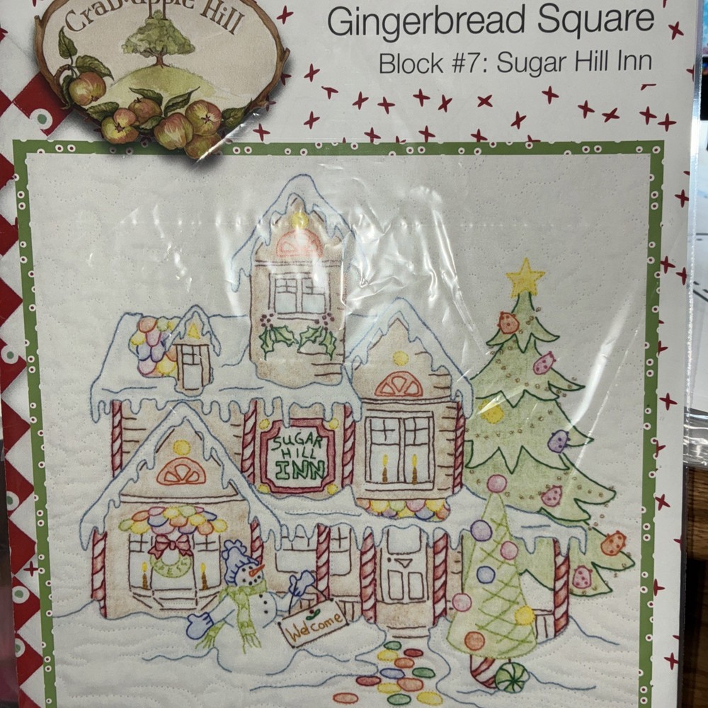 Gingerbread Square Stitching patterns -7 CAH Patterns Pre~owned As Is