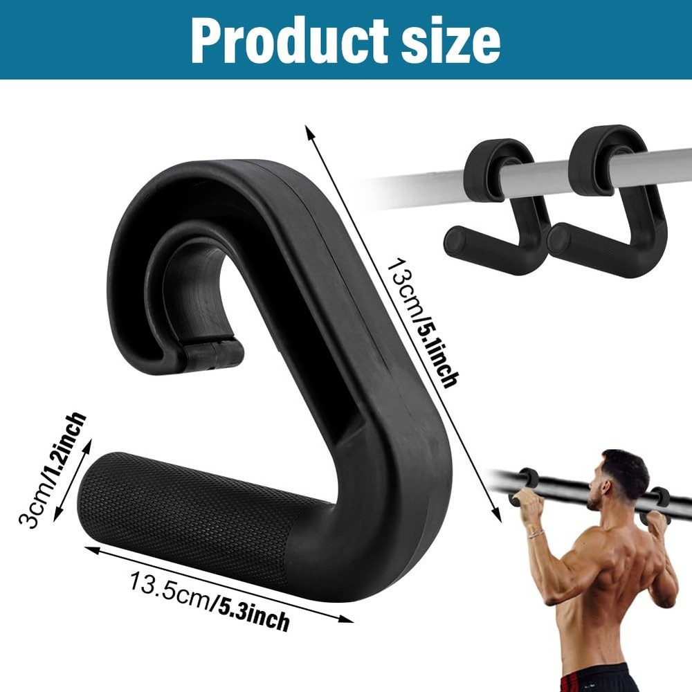 XuYelora Neutral Grip Handle Attachment for Pull-up Bars, 1 Pair Black