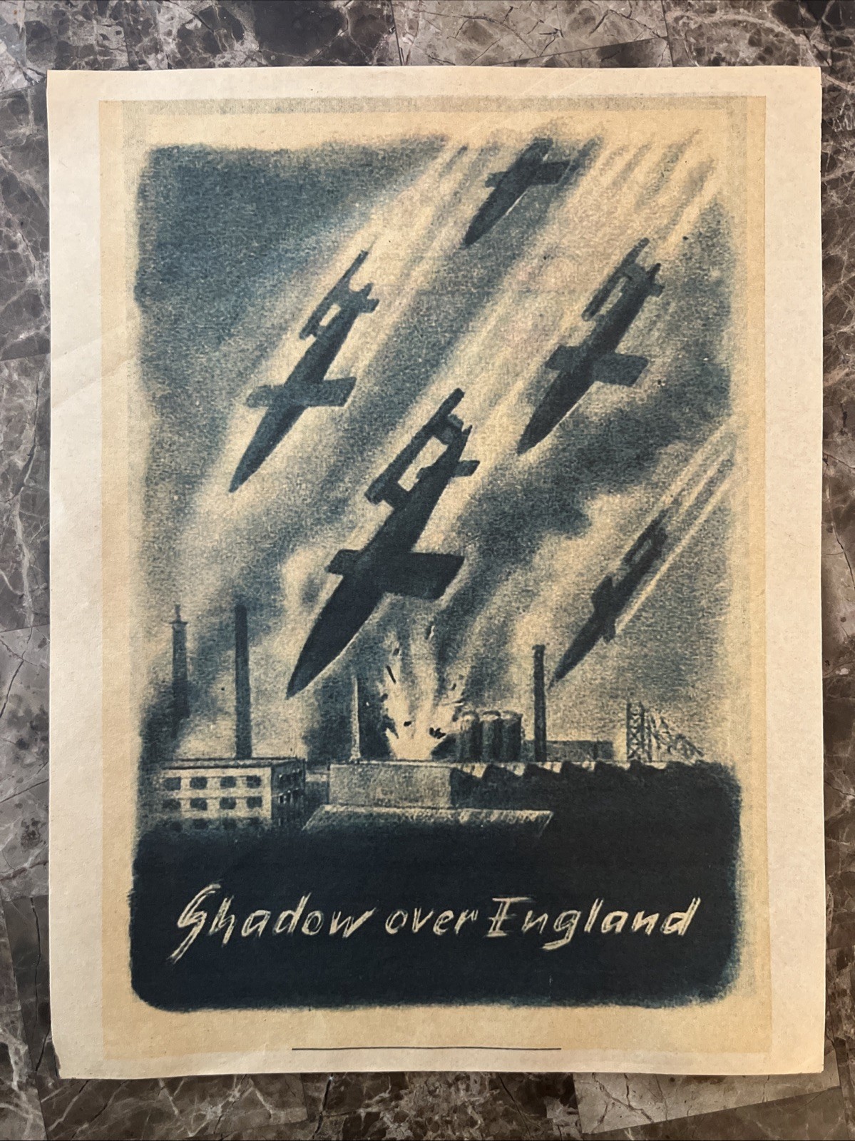 1944 WWII German Propaganda Leaflet “Shadow Over England” V-2 Rocket