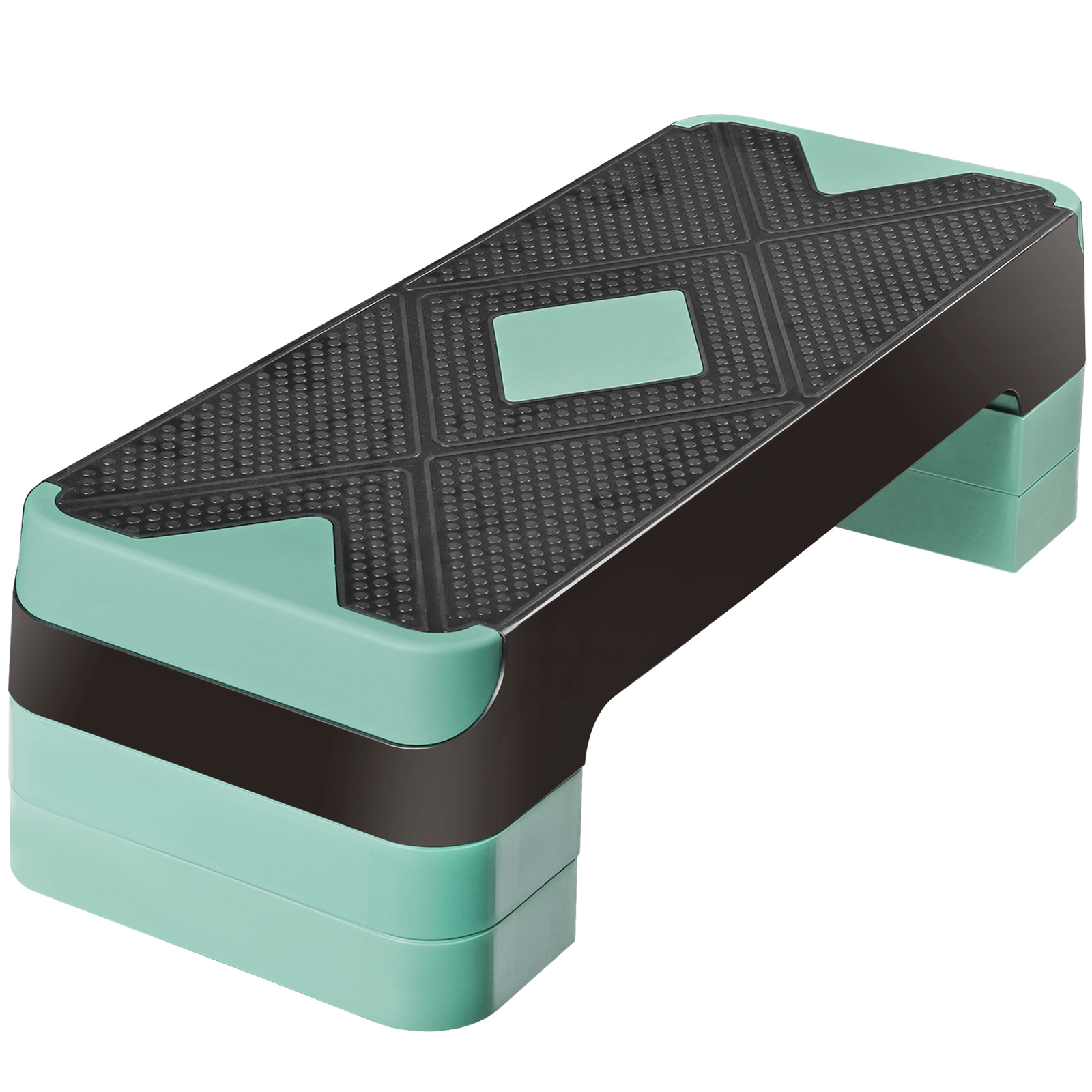 26.5" Aerobic Step Platform Adjustable Exercise Workout Stepper w/4 Risers Green