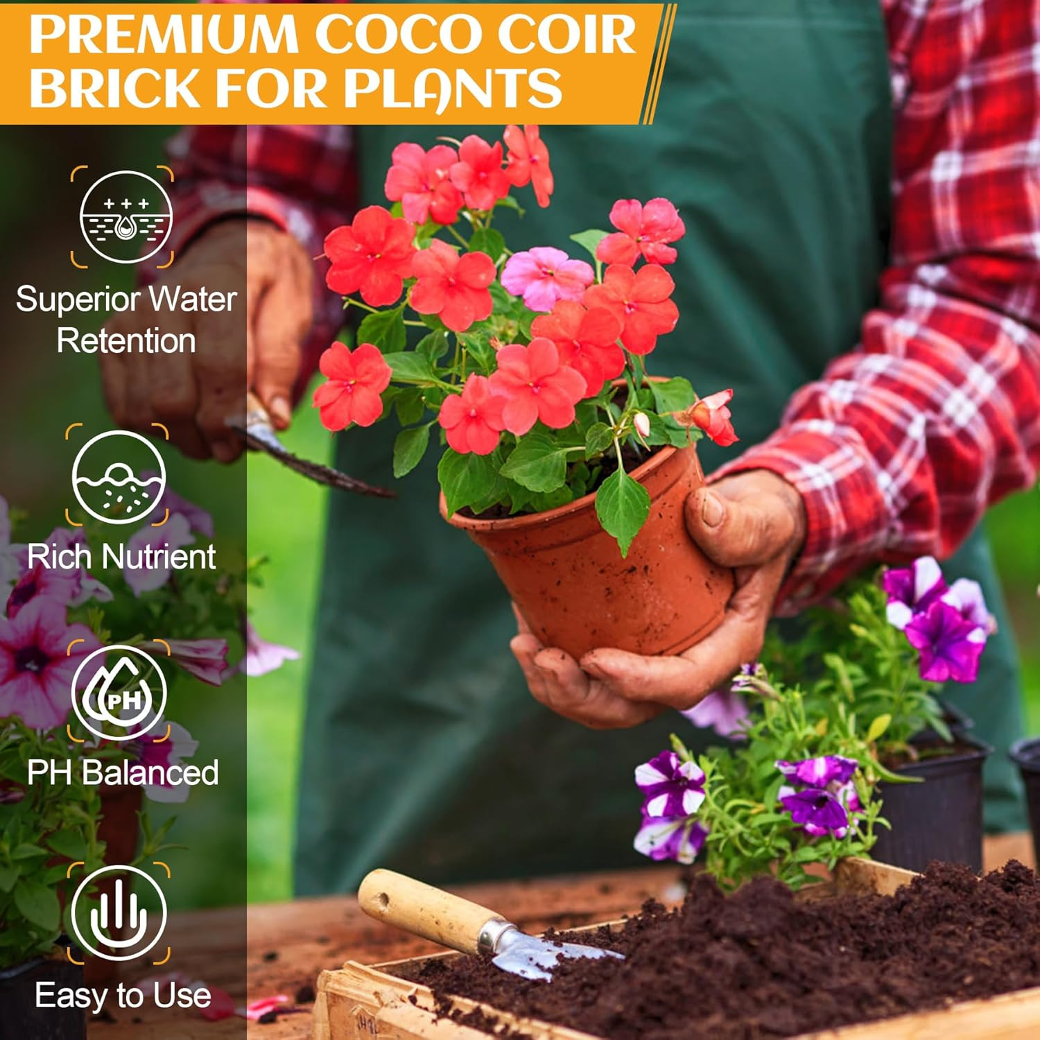 Organic Coco Coir 1 Pcs Compressed Coconut Coir Brick Coconut Fiber Husk Substra