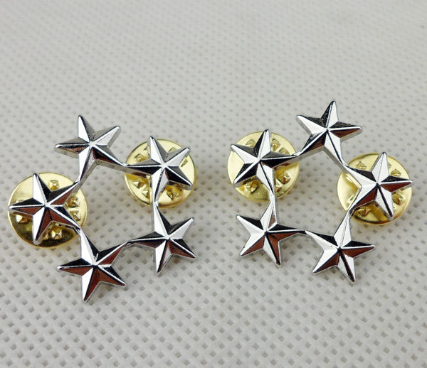 Set Military US Army Air Force General Five Stars Rank Badge Pin Insignia-L0024