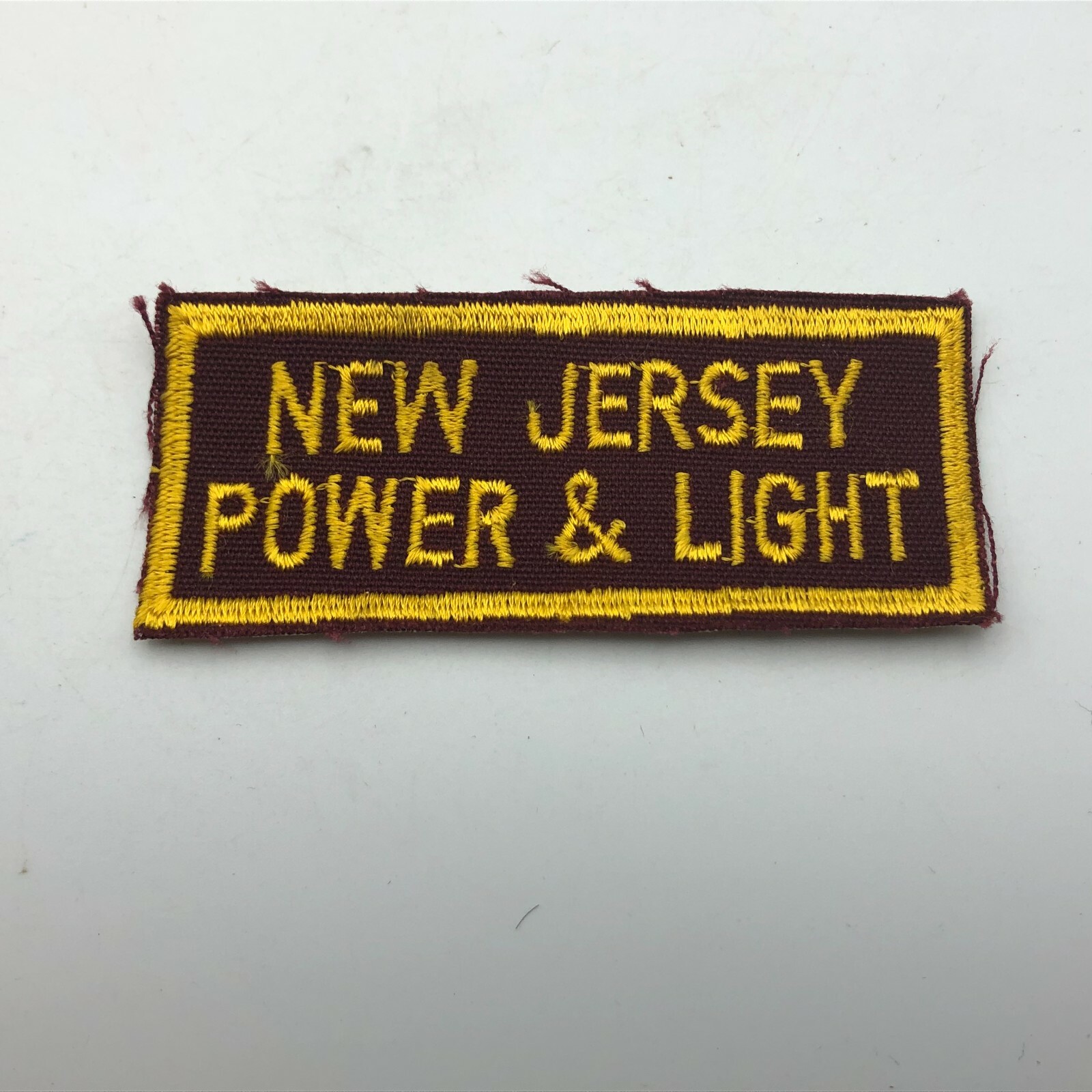 New Jersey Power & Light Patch Uniform Cap Hat Patch 1-1/2" x 3-3/8" Vintage
