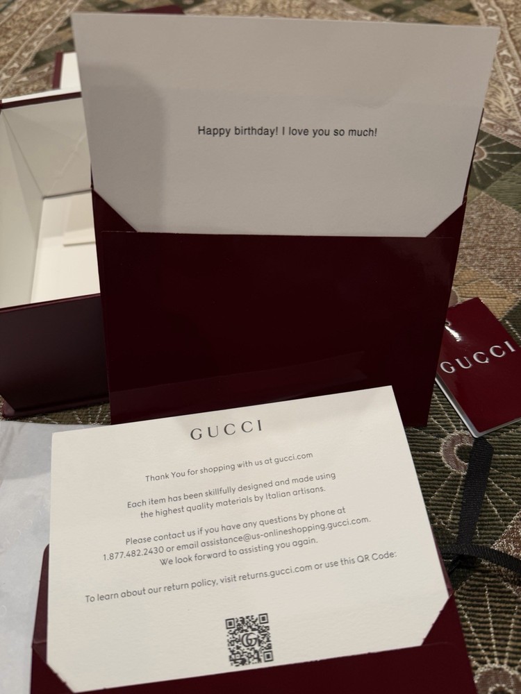 Authentic Mens Gucci EMPTY Belt Box With Dust Bag 100% Authentic