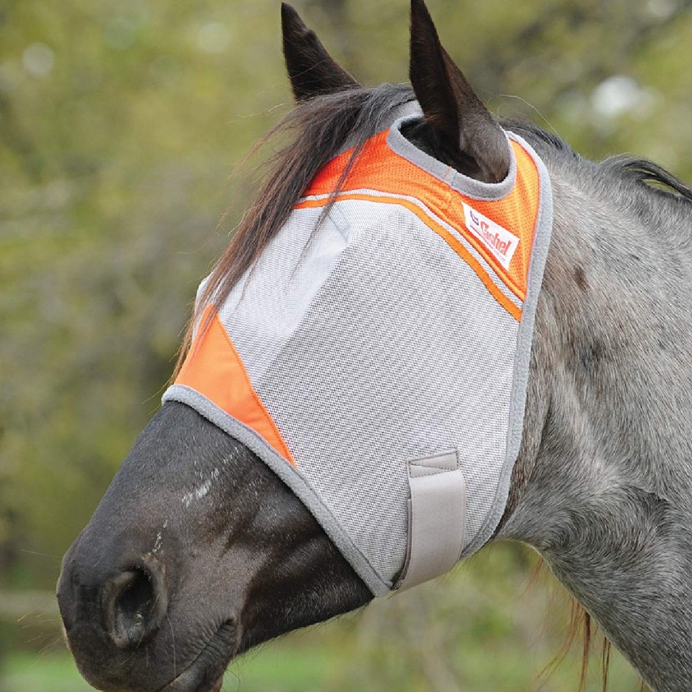 Crusader Fly Mask, Standard (Orange, Horse)