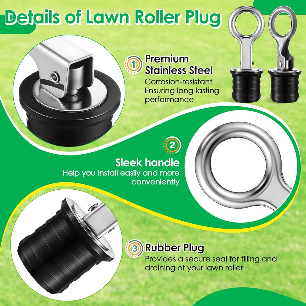 2 Pack Lawn Roller Plug Replacement for 49467 (1-1/4"), Compatible with 45-0604