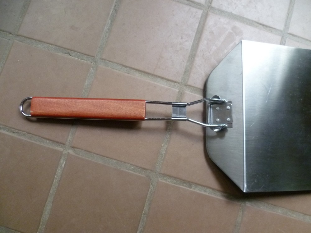 TableCraft BBQ Grill Topper Pan Stainless Steel Wood Handle Rectangular Skillet