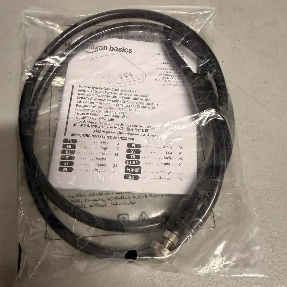 Amazon Basics Portable Lock Box Safe XXL, Black, Small Security Case with Combin