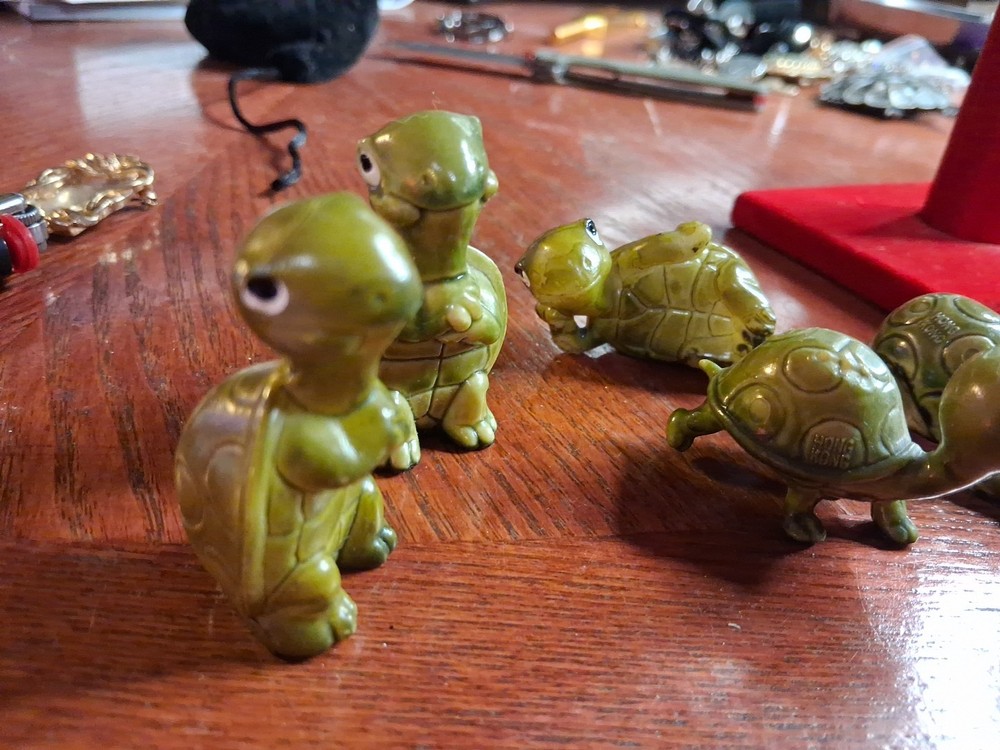 2" Ceramic Turtle Figurines Set Of 7