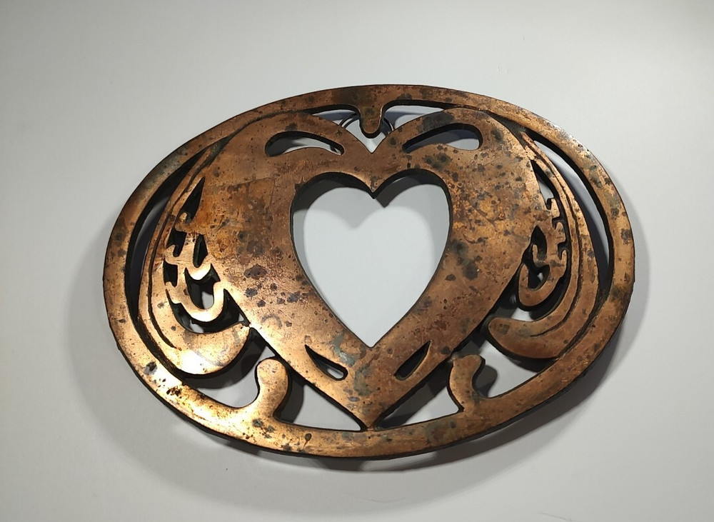 Trivet: Counter Saver Copper Heart Shaped Center