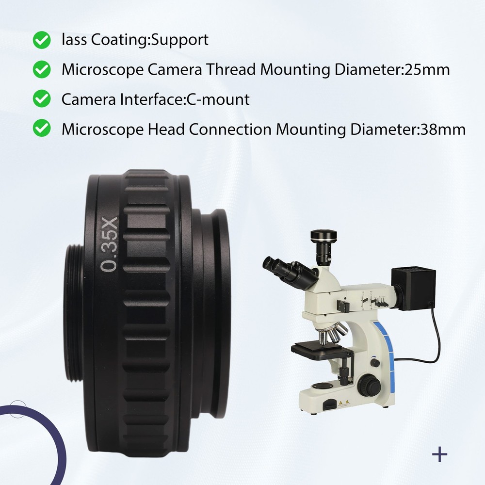 C Mount Adapters Lens 0.35X CCD for Trinocular Stereo Microscope Camera5916