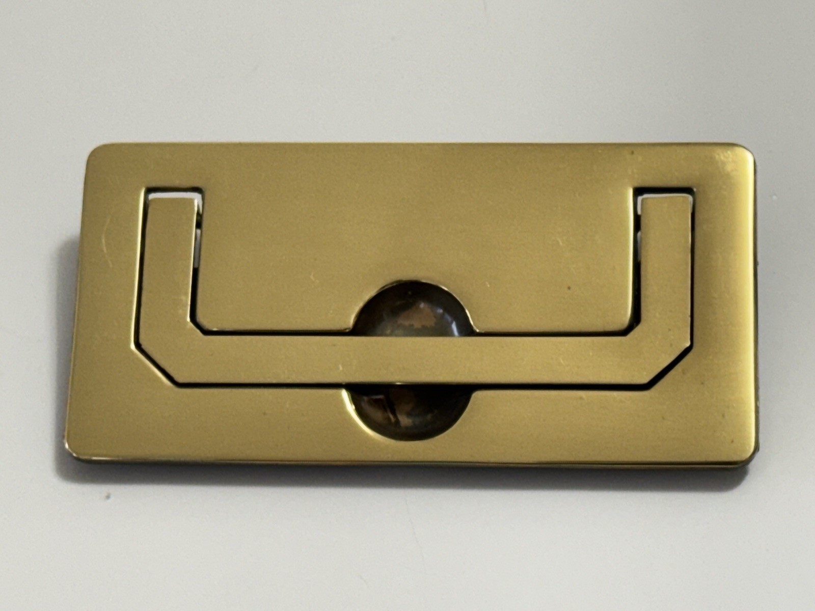 Original Henredon Scene One Drawer Pull Handle Brass Campaign KBC N10587