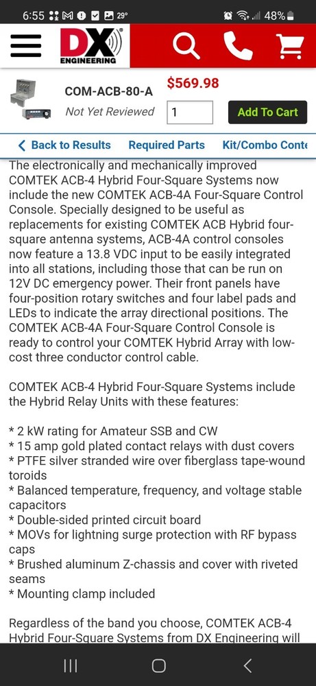 Comtek Systems Phase Array System ACB-80 Ham Radio Accessory Working From S.key
