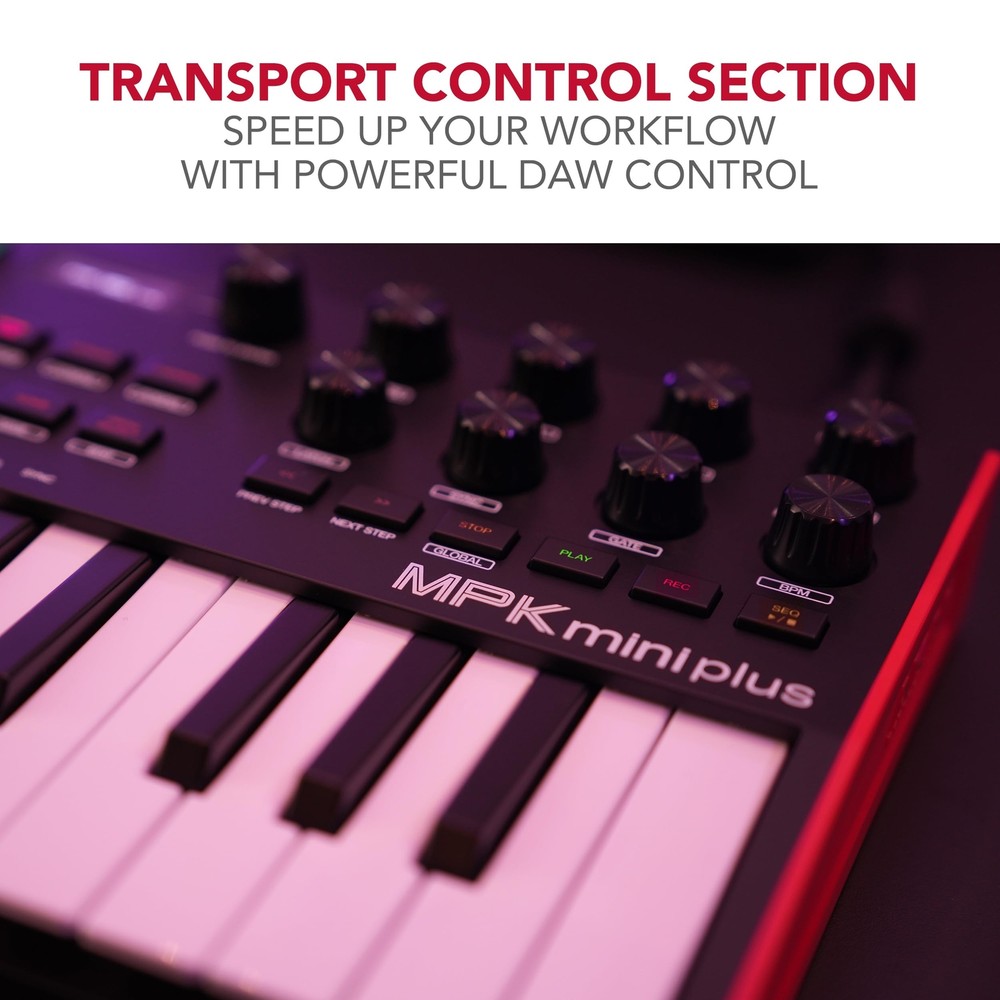 Akai Professional MPK Mini Plus - USB MIDI Keyboard Controller with 37 Mini Keys