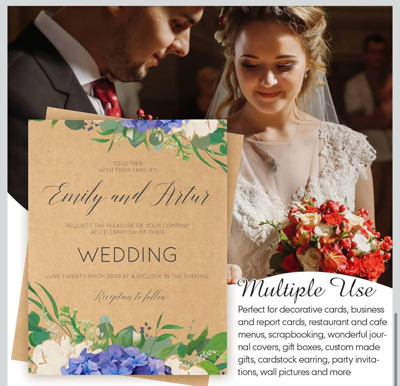 200 Sheets 8.5 X 11 Inches Card Stock Thick Paper Heavyweight Card Stock Printer