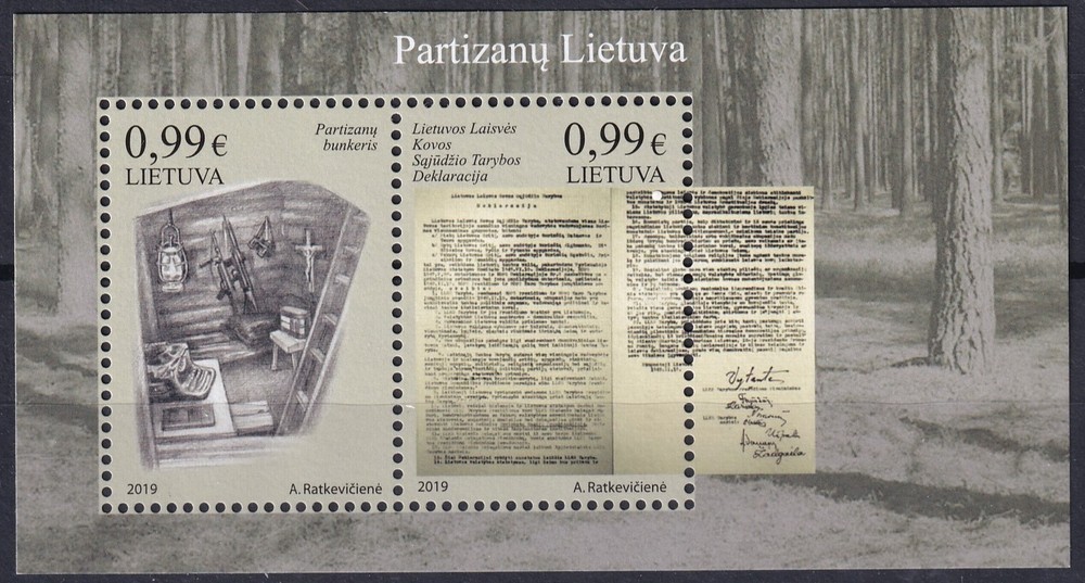 Lithuania 2019 Partisans MNH sheet
